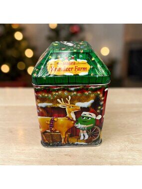 M&Ms Reindeer Farm Limited Edition Vintage Christmas Tin Canister 2003